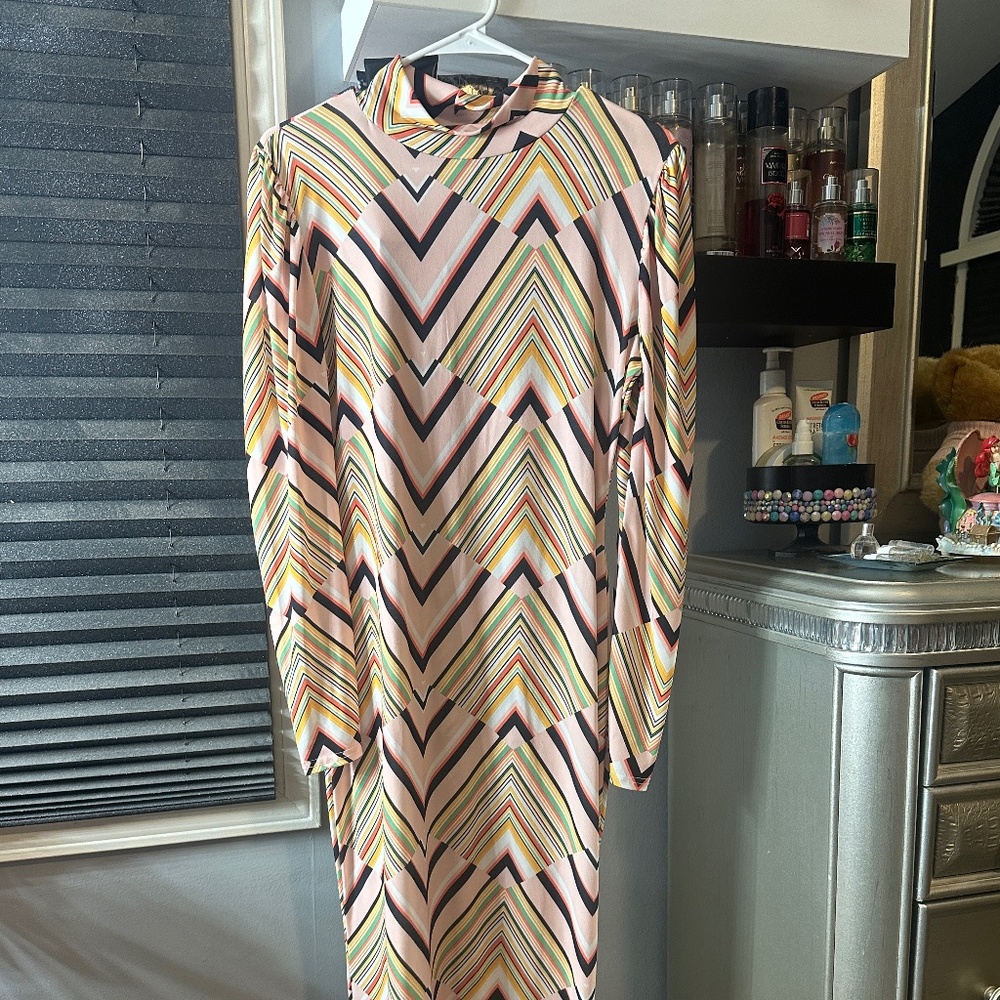 Retro 70's Striped Heart Dress
